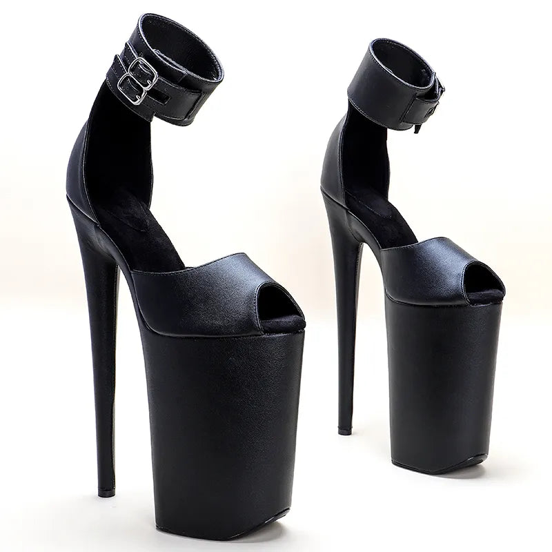 26CM/10inche Matte PU upper Open Toe High Heel platform y exotic party sandals Pole Dance shoes