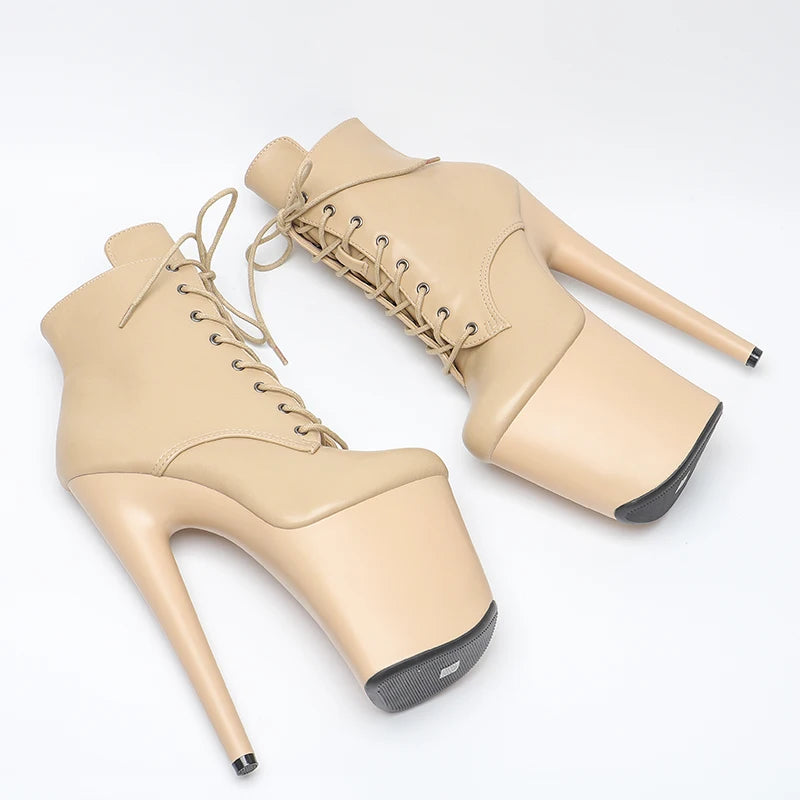 20CM/8inches Matte PU upper Pole dancing shoes High Heel platform Boots Pole Dance boots