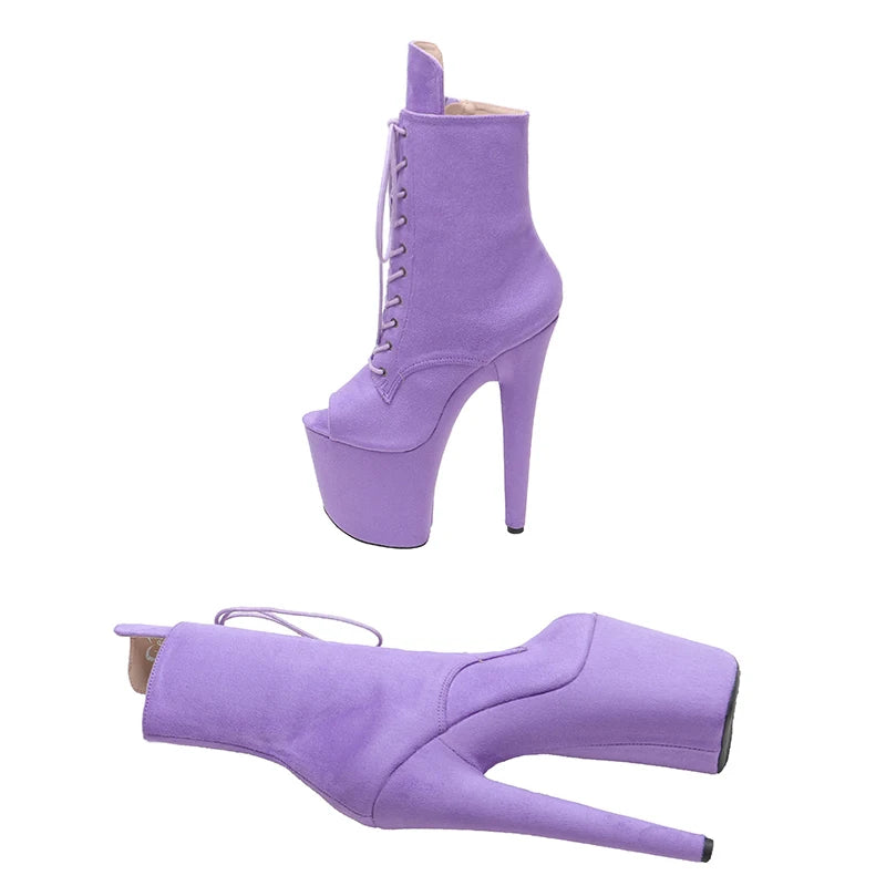Purple Suede 20CM/8inches Pole dancing platform Pole Dance boots
