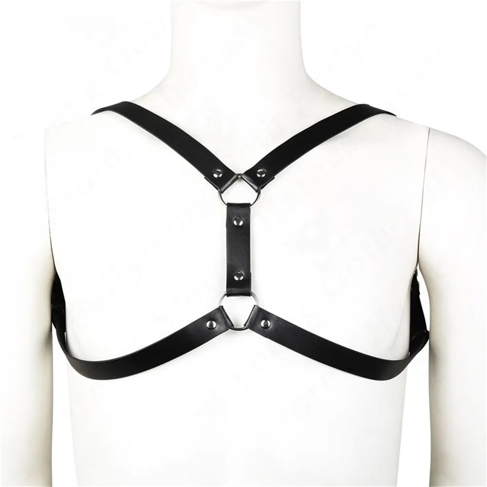 The Shoulder Belt Men Leather Harness Wear Hot Underwear Costume Harness Body Belt Strap Cage
