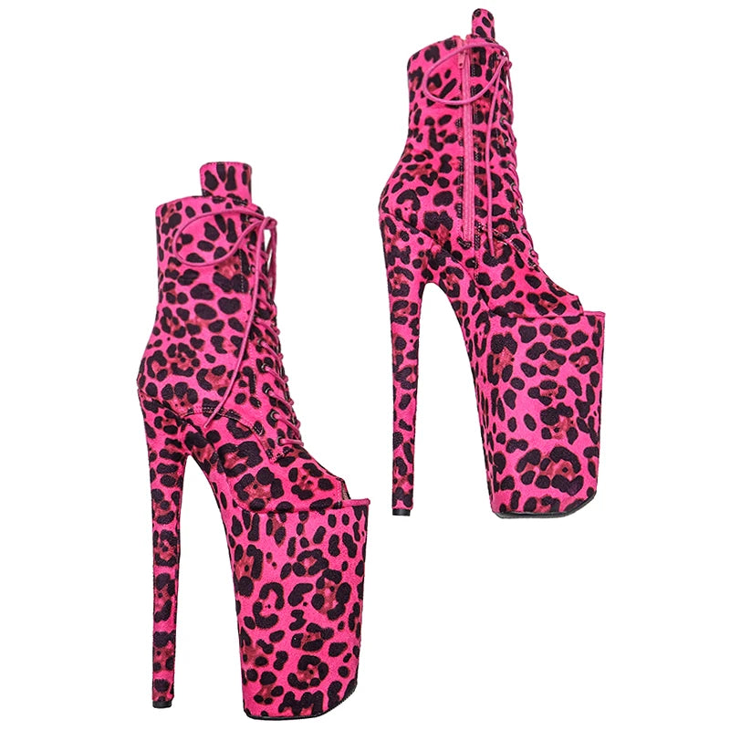 26CM/10inches ankle boots y exotic High Heel platform party open toe shoes Pole Dance boot