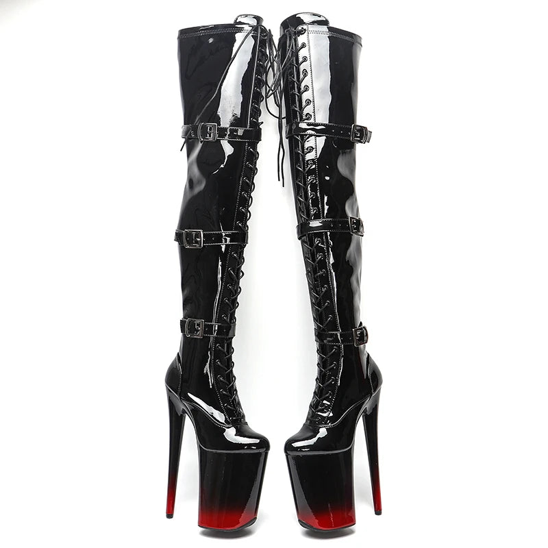 23CM/9inches patern leather Women New Design y Extreme High Heel Lap Dancing Stripper Shoes Platform boot 5K
