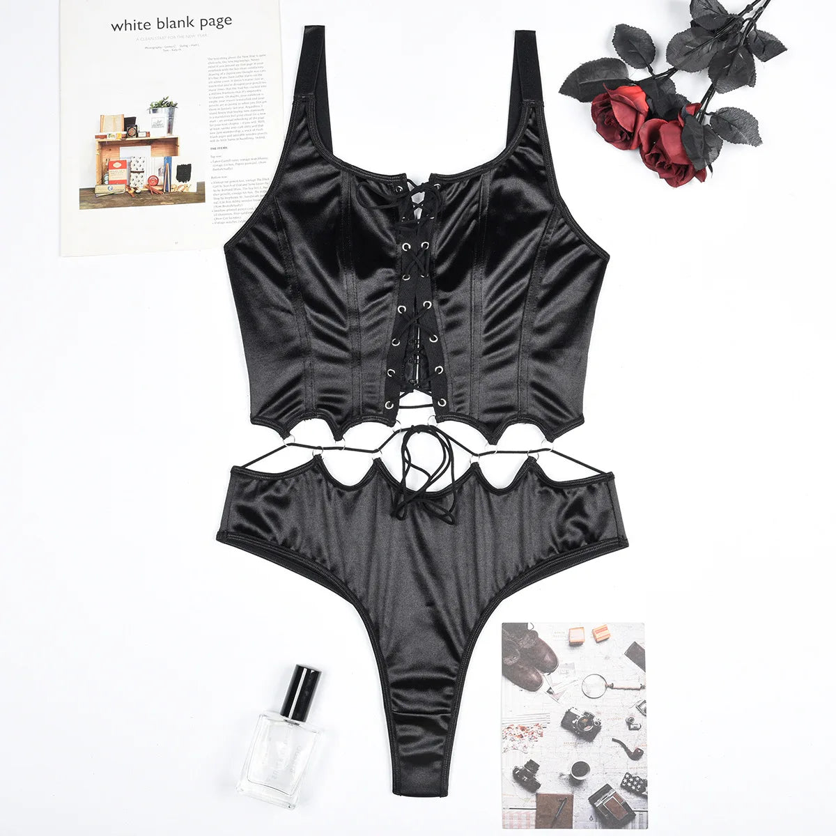 Festival Outfits Women Lace Up Splicing New Matching Short Sets Linen Cropped Fashion Exotic Sets Halloween Suit