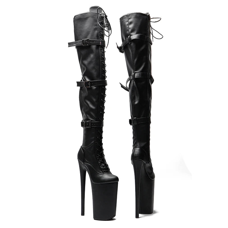 26CM/10inches Matte PU y exotic High Heel platform party shoes Pole Dance boot
