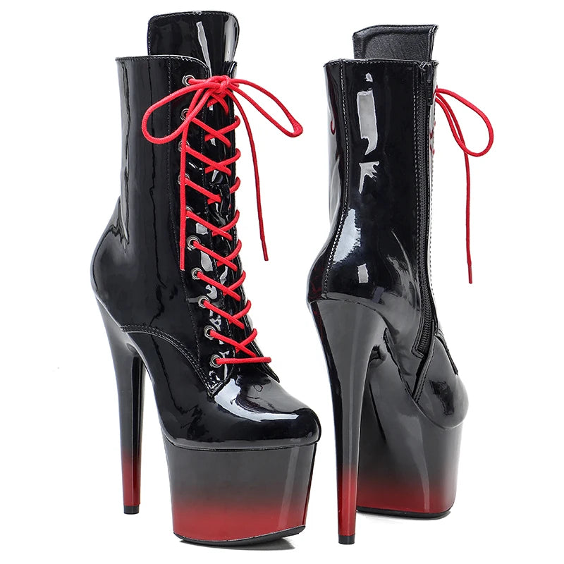 17CM/7inches Patent PU upper Platform Fashion party High Heels Pole Dance boot
