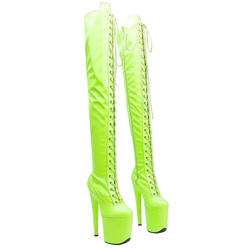 20CM/8inches patent upper fashion lady High Heel platform Pole Dance boots