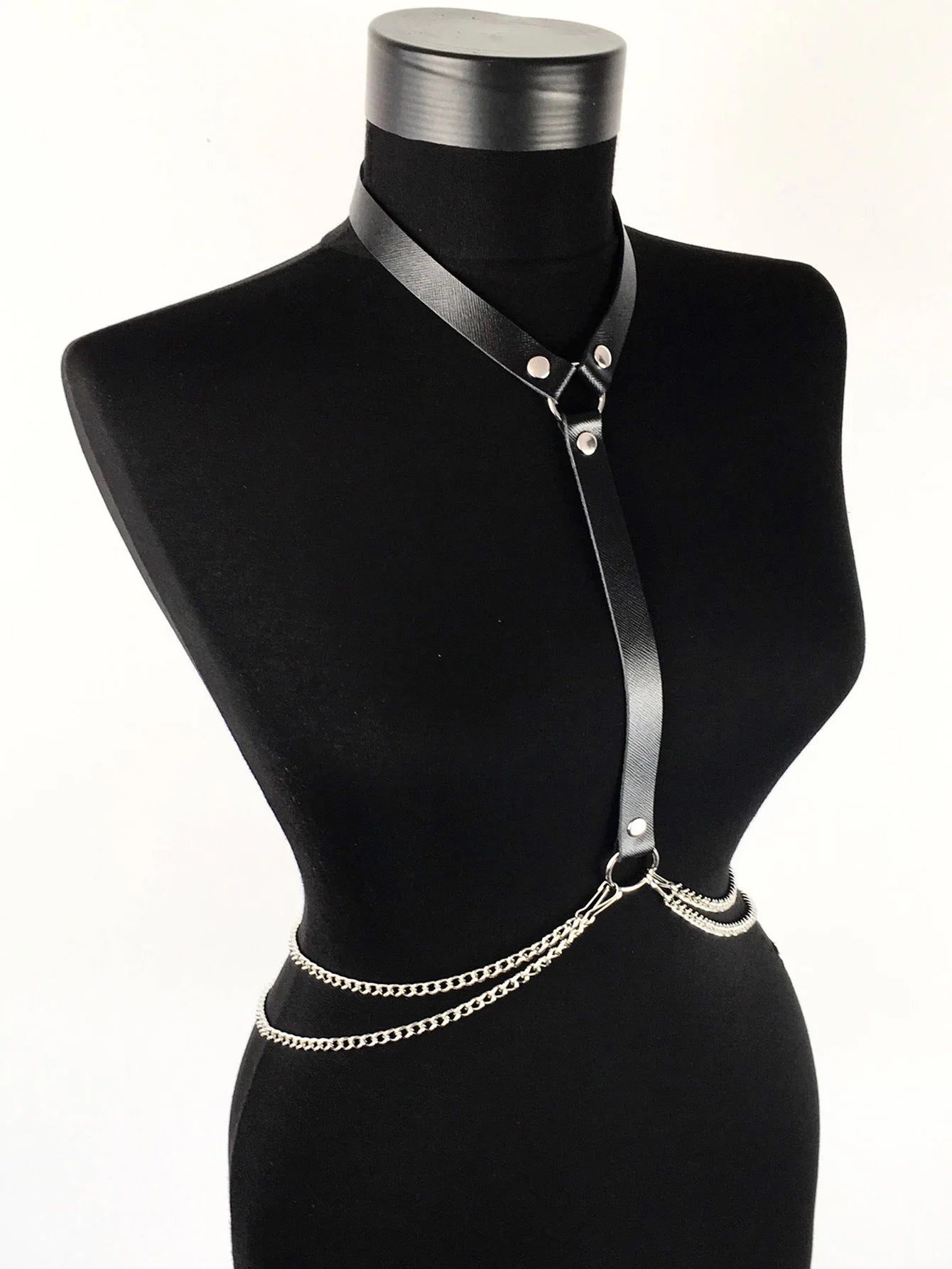 Pu Leather Fashion Chain Harness Belt Chest Harness Corset Lingerie Punk Gothic Lingerie Women Clothing