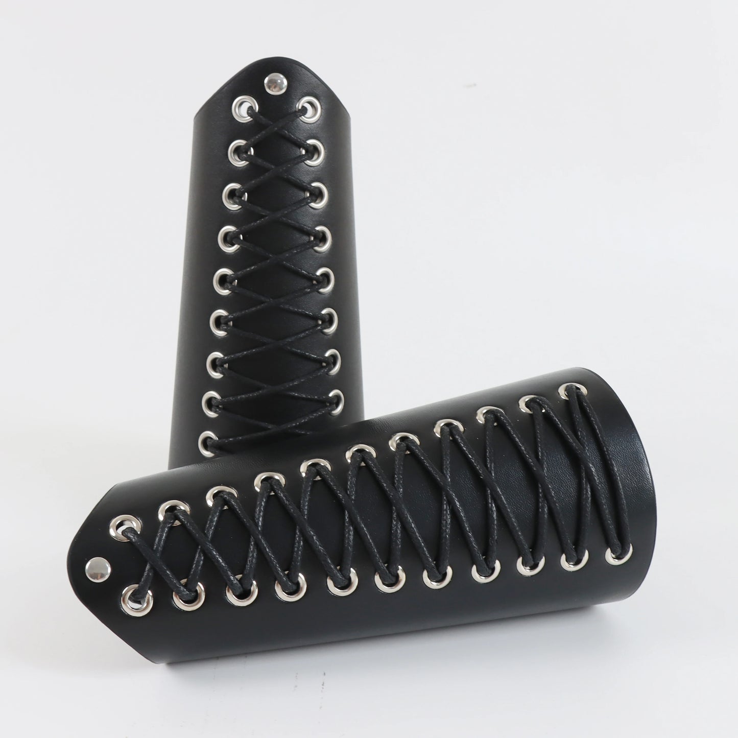 Rock Punk Wide Leather Bracelet Wax Rope Wrist Guard Cosplay Strap Wrist Guard Cycling Arm Guard