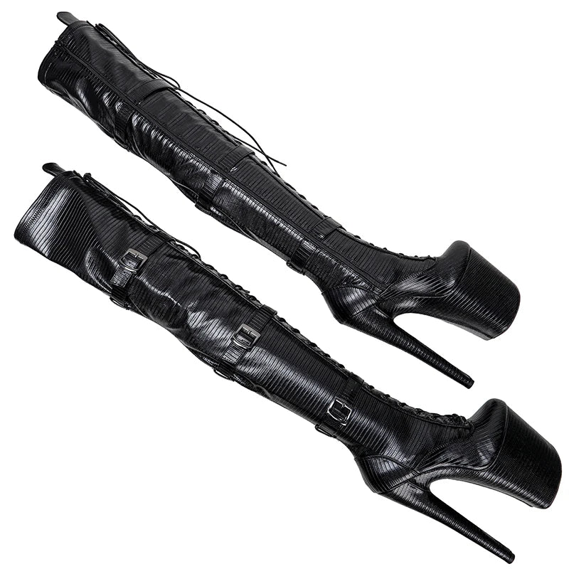 20CM/8Inch PU upper Platform disco party High Heels Shoes Pole Dance boot