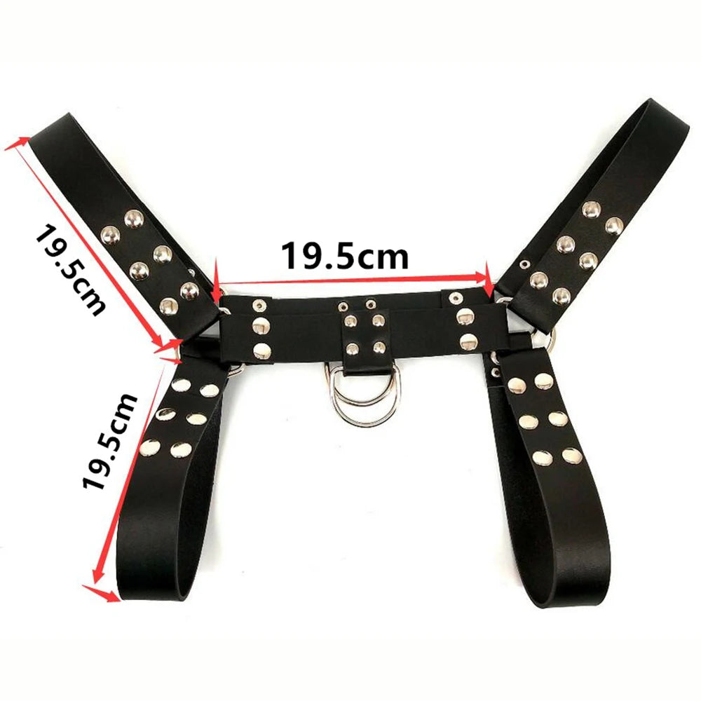 Men Harness Chest Belt Collar Leather Lingerie ual Gay Clothing Adjustable Strap Body Shoulder for Adult