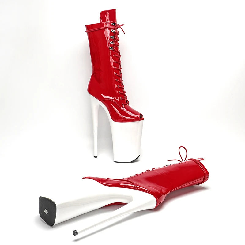 26CM/10inch Shiny Patent PU Upper Open Toe y exotic High Heel platform party shoes Pole Dance boot