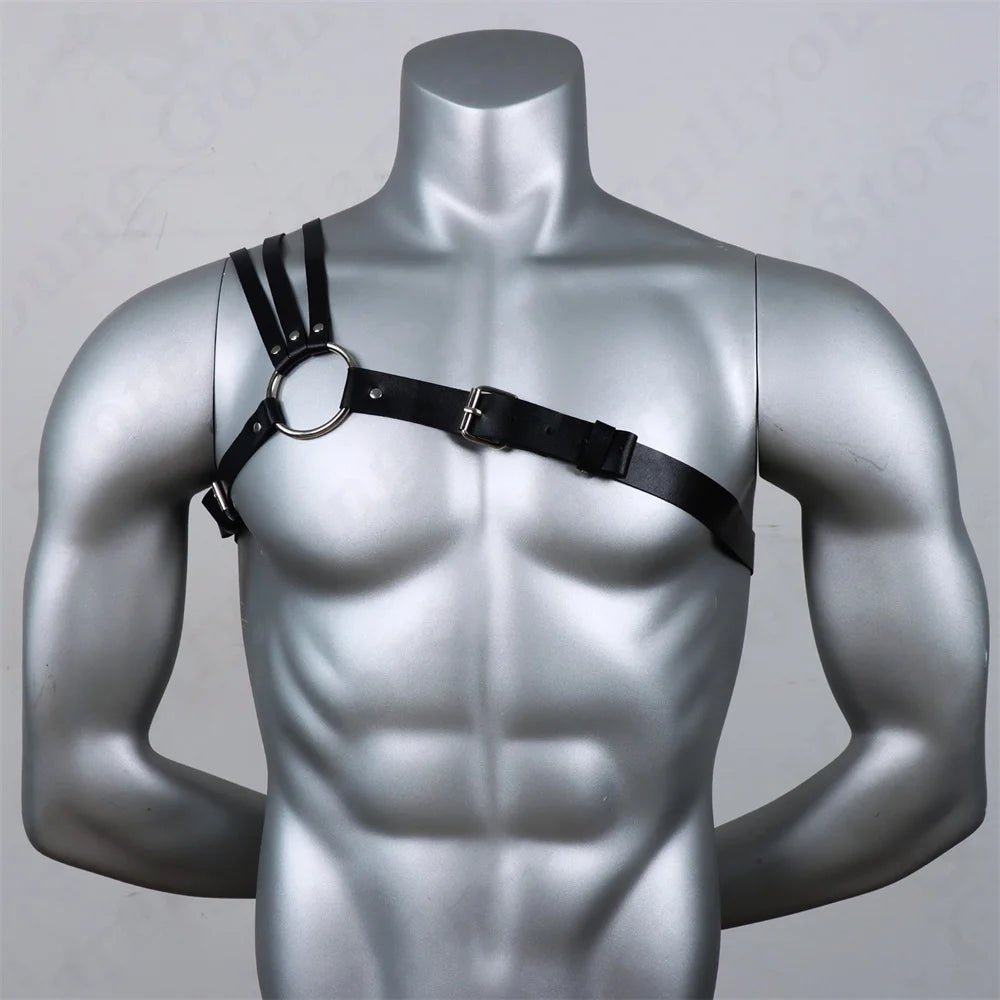 Male Leather Lingerie ual Chest Harness Men Adjustable Rave Gay Clothing Full Body Harness Belt Strap for