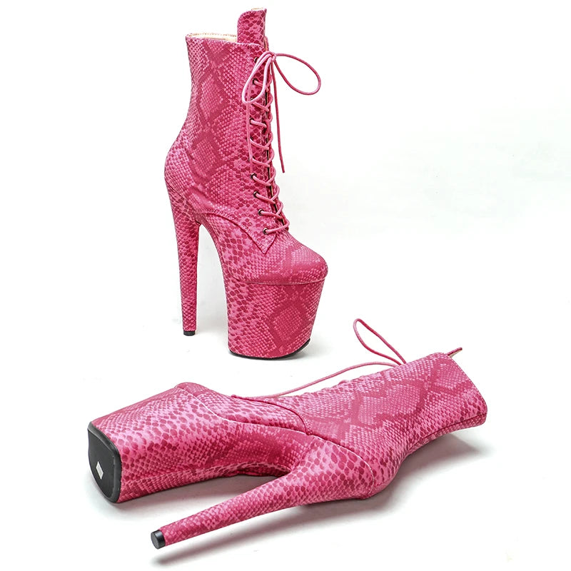 20CM/8Inch Snake Upper Platform disco party High Heels Shoes Pole Dance boot