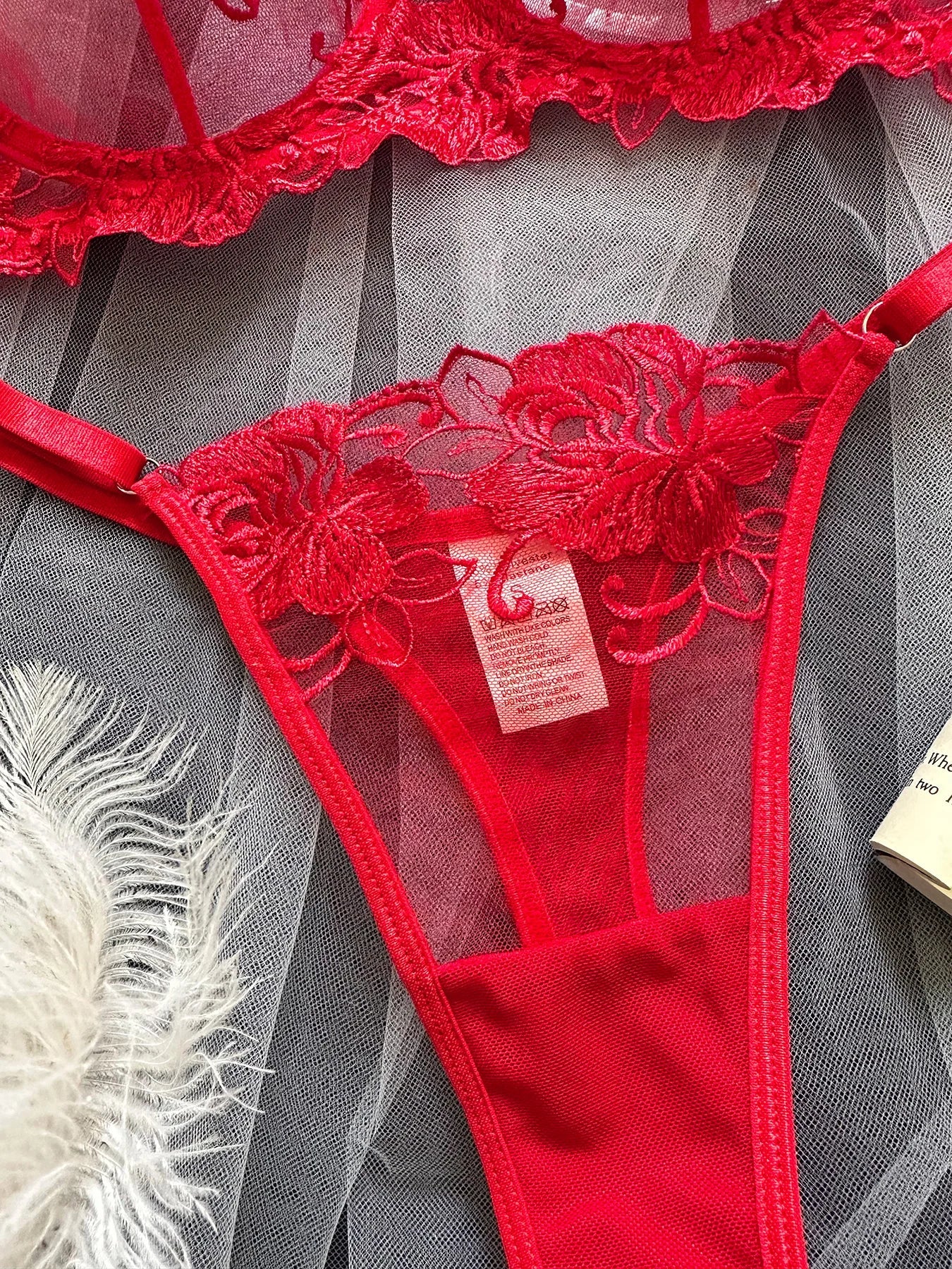 Ellolace Fancy Lingerie Floral Sheer Lace Erotic Sex Suit Fantasy Sexys Well-Looking Underwear Sensual Intimate Goods Exotic Set