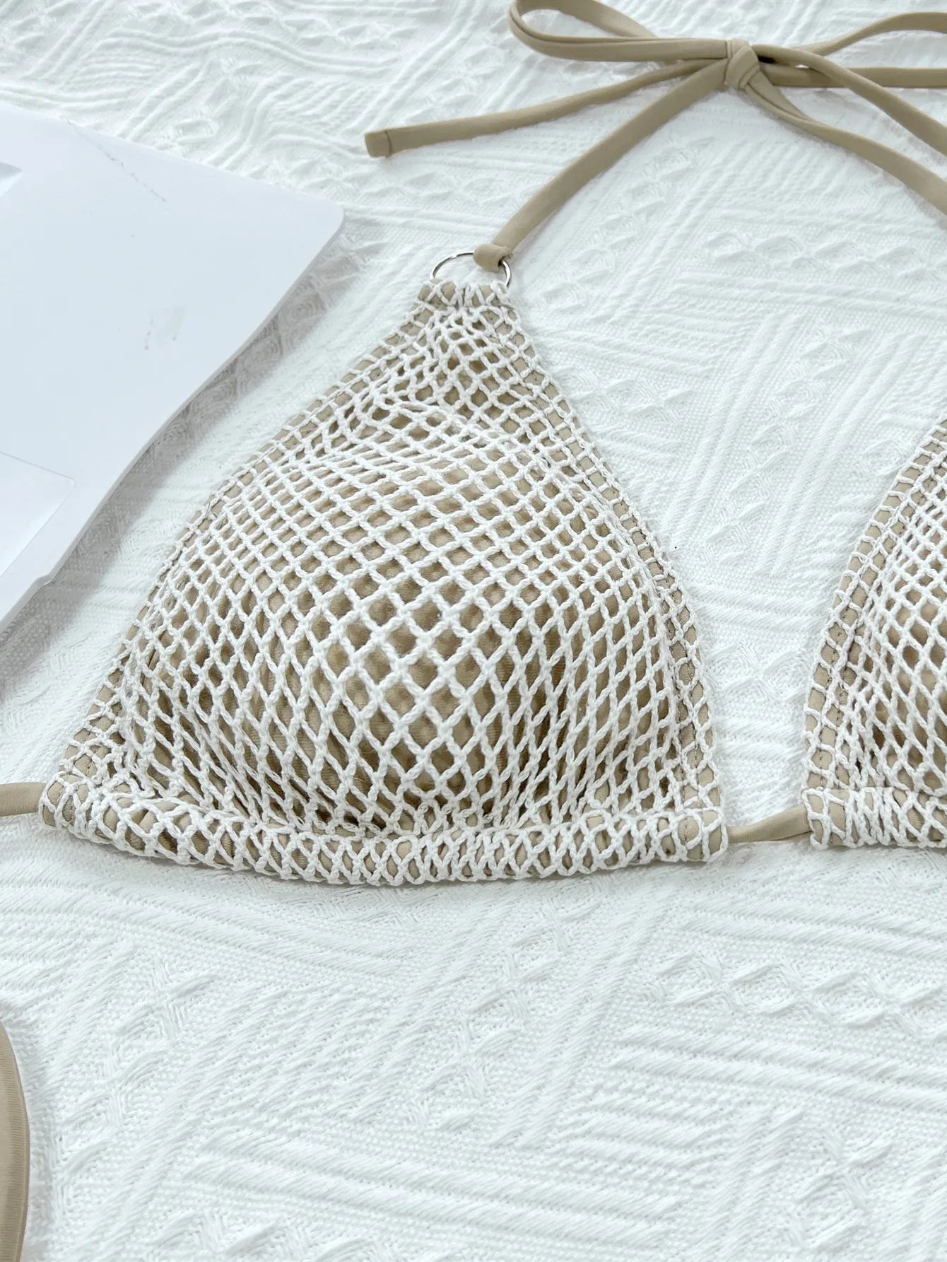 Fishing Net Bikini Halter Women's Swimsuit Stylish Solid Padded Swimwear Brazilian Fantasy Monokini Beach Outfit
