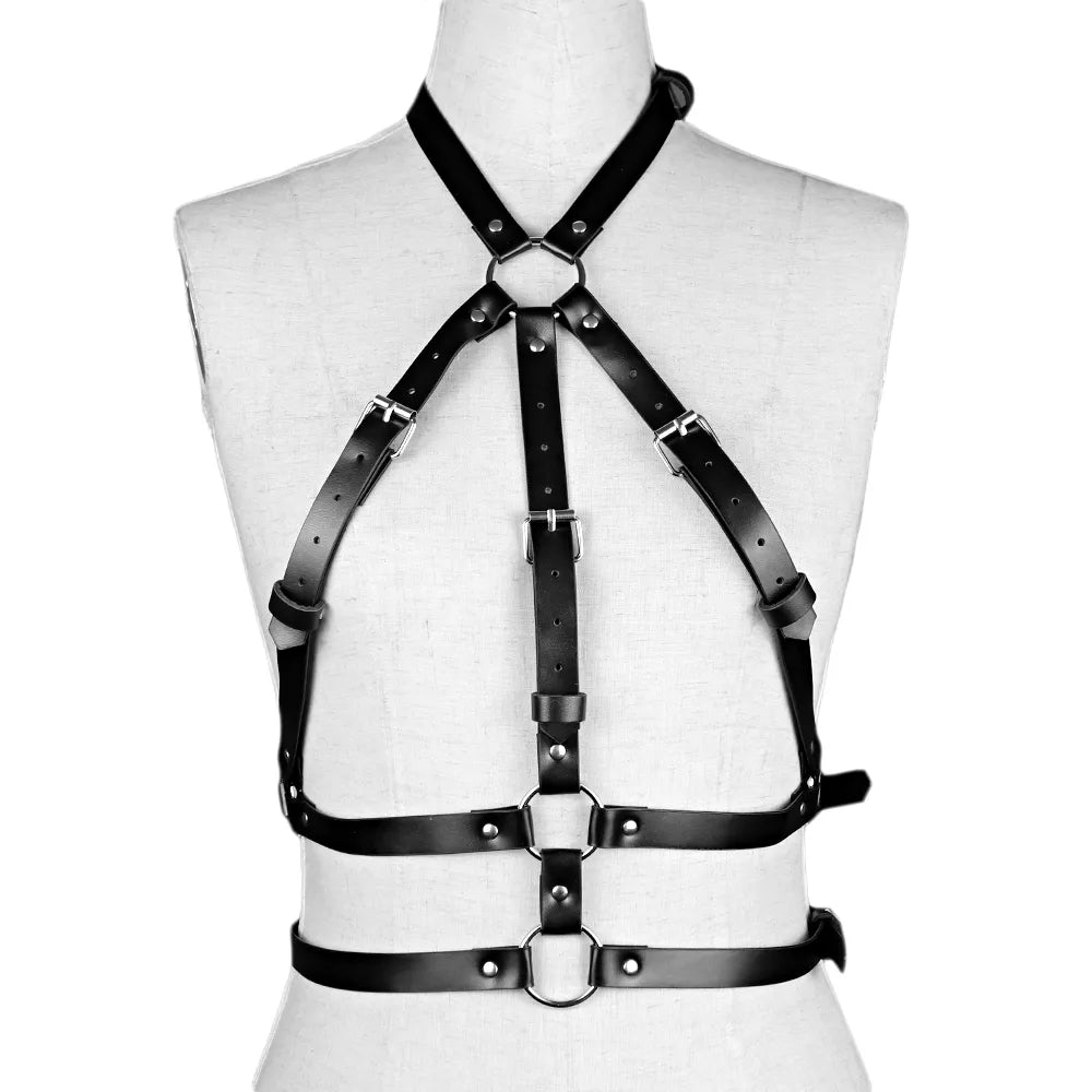 Sexy Lingerie Women Body Harness Leather Chest Sword Belt Strap Lingerie Couple Underwear Rave y Costume Women