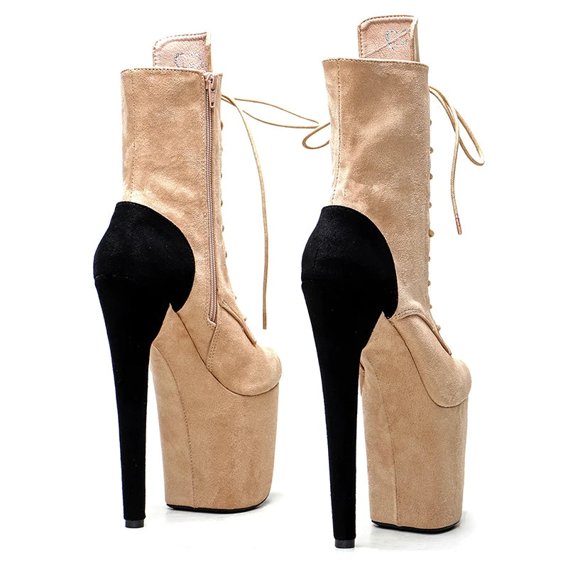 20CM/8inches Suede upper Pole dancing shoes High Heel platform Pole Dance boot