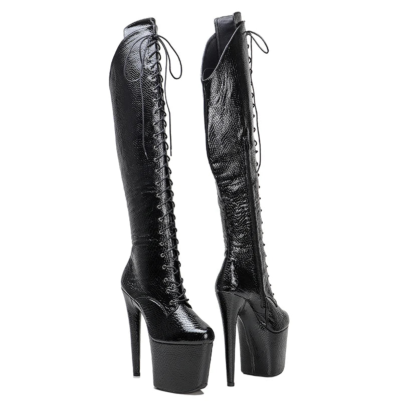 20CM/8inches Pole dancing shoes High Heel platform Boots closed toe Pole Dance boots