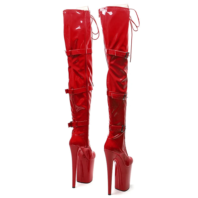 23CM/9inches Shiny PU Patent upper y boots Fashion trend High Heels Platform Pole Dance shoes