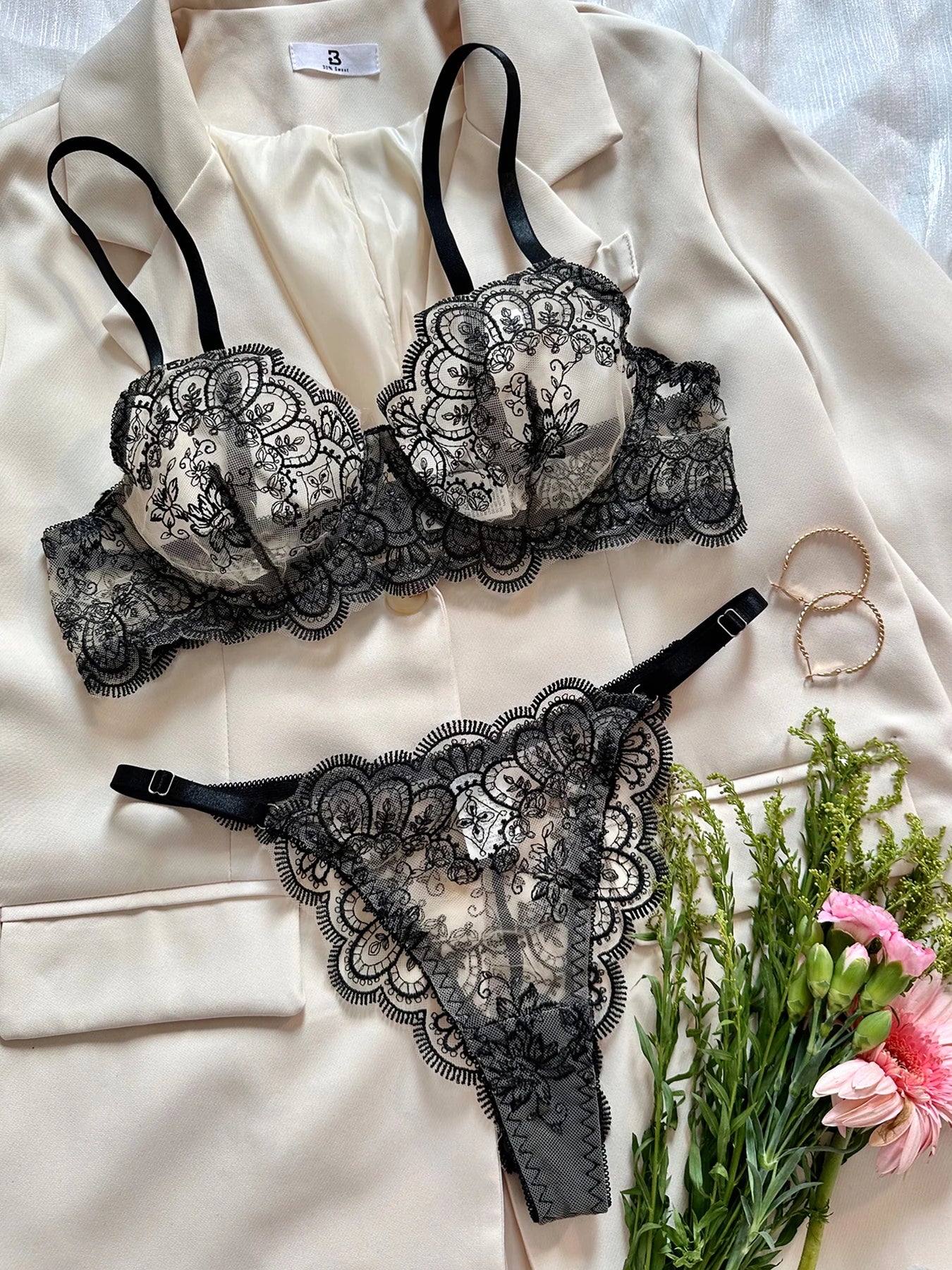Fancy Lace y Lingerie For Fine Women See Through Intimate Night Floral Bilizna y Sensual Exotic Sets