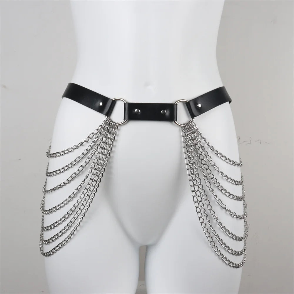 Women's Underwear PU Leather Harness Lingerie ocks Leg Harness Suspenders Garter Straps Rave Party