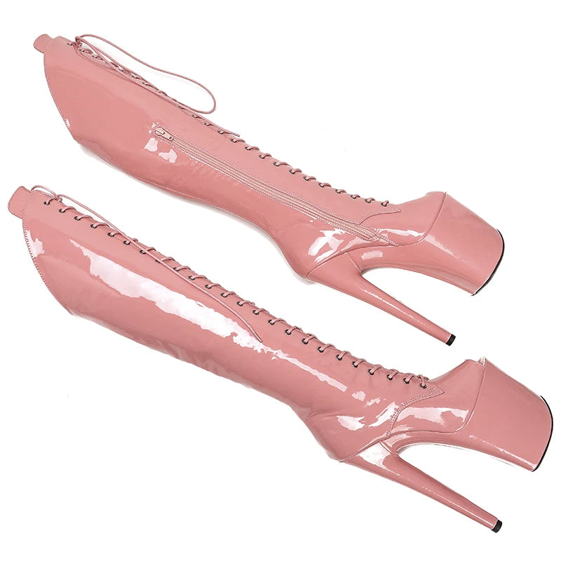 20CM/8Inch Patent Upper Platform disco party High Heels Shoes Pole Dance boot