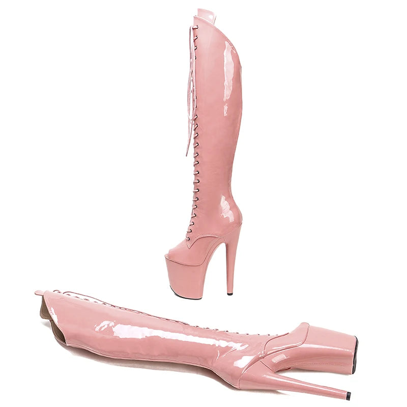 20CM/8Inch Patent Upper Platform disco party High Heels Shoes Pole Dance boot