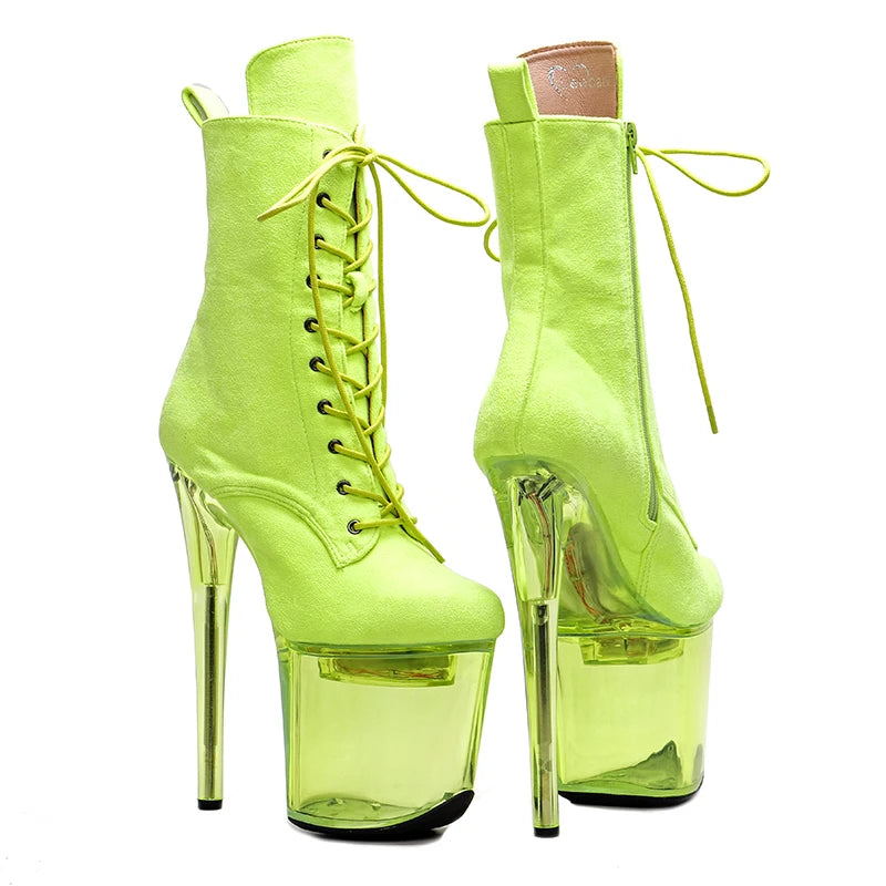 20CM/8Inch lady LED Light Up Shoes Glowing platform boots High Heels Pole Dance boot