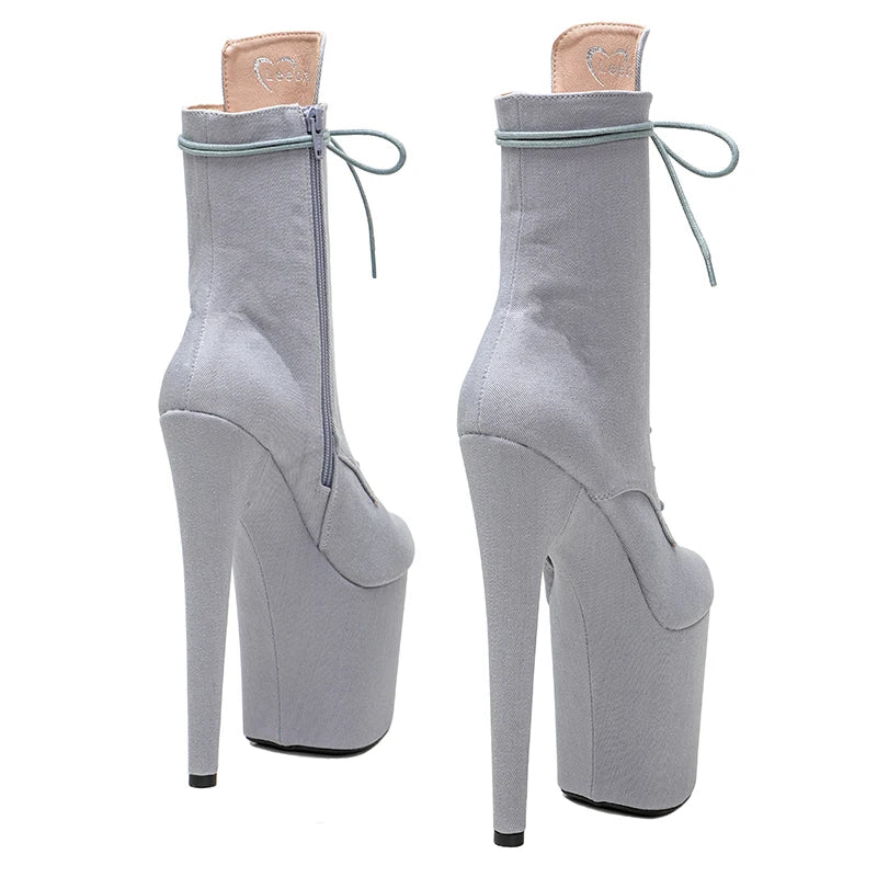 20CM/8inches denim Upper Pole dancing shoes High Heel platform Pole Dance boot