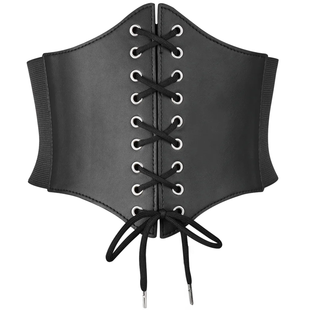 WFashion Trend Belt Female Goth Handmade PU Leather Harness Corset Waist Festival Punk Rock Accessories Y2k Jeans