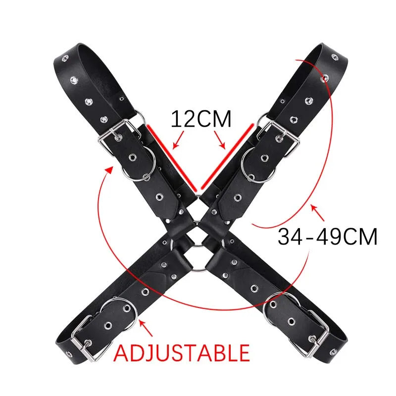 Men Harness Belts Gay Clothing for Rave ual PULeather Chest Adjustable Gay Body Cage Harness Lingerie