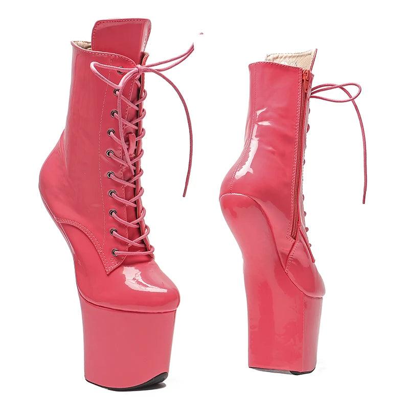 patent Upper Platform Ankle Boots y Exotic heelless pole dance shoes