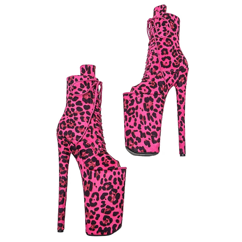 26CM/10inches ankle boots y exotic High Heel platform party open toe shoes Pole Dance boot