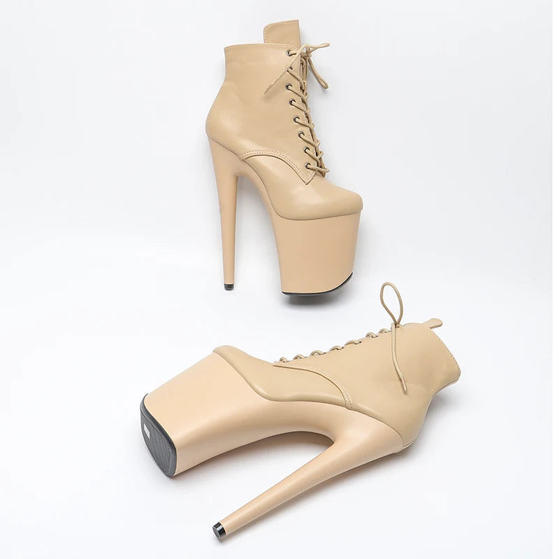 20CM/8inches Matte PU upper Pole dancing shoes High Heel platform Boots Pole Dance boots