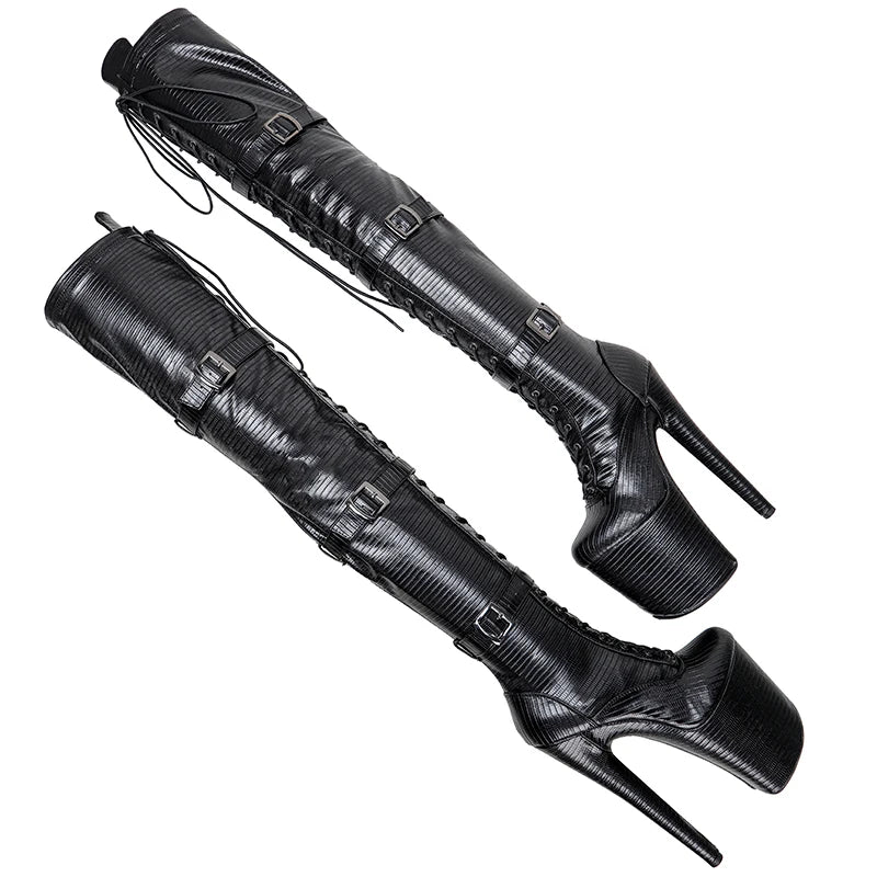 20CM/8Inch PU upper Platform disco party High Heels Shoes Pole Dance boot