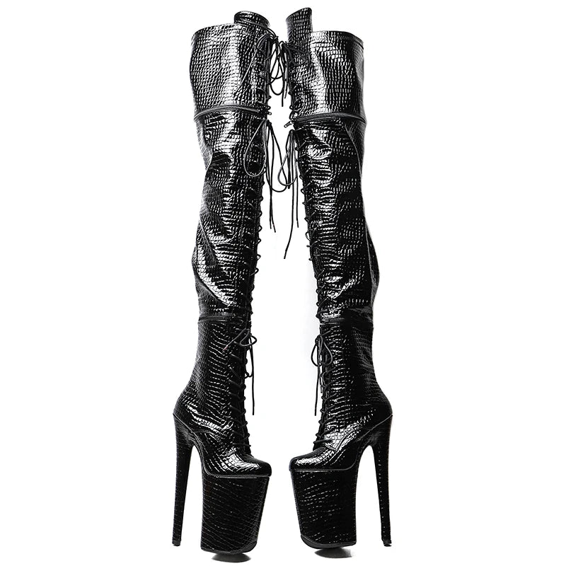 23CM/9Inch Pu Upper Zipper split boots Women New Design Three ways wear boots Extreme High Heel Detachable boots
