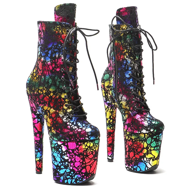 Newest 20CM/8CM PU Upper Fashion trend Pole dancing shoes High Heel platform Boots Pole Dancing boot