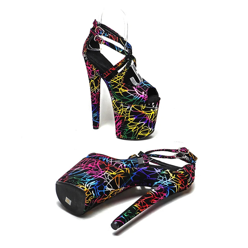 high heel sandals 20cm/8inch y model shoes pole dance shoes