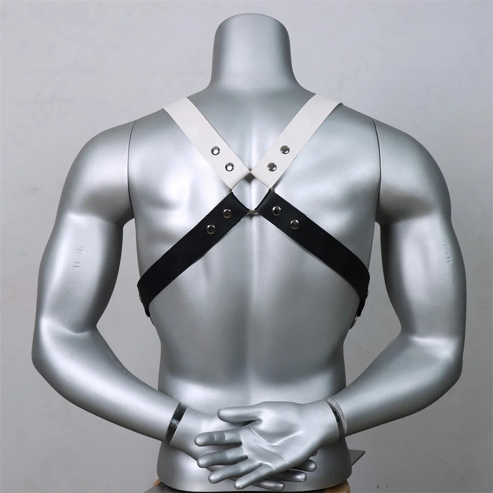 Male Leather Lingerie Chest Harness Sword Belt Adjustable Toy Rave Gay Clothing Full Body Harness Belt Strap