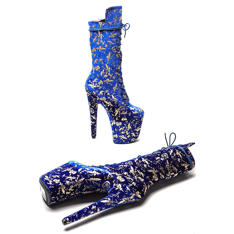 20CM/8Inch Women's Platform Boot disco party High Heels Shoes Pole Dance boot Models show off boots 4B