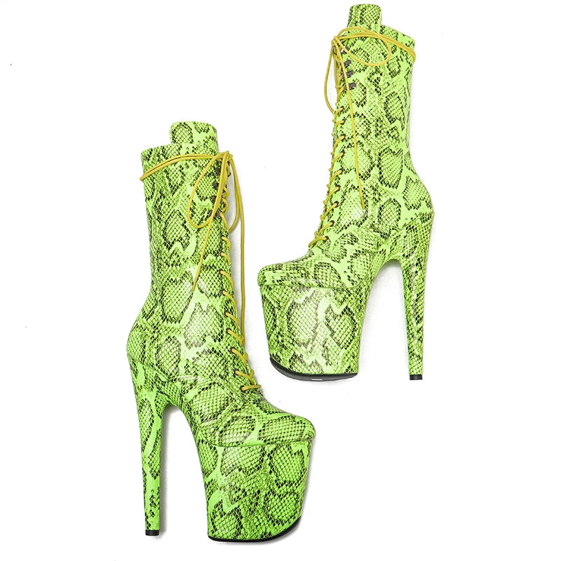 20CM/8inches Pole dancing shoes High Heel platform Boots closed toe Pole Dance boots
