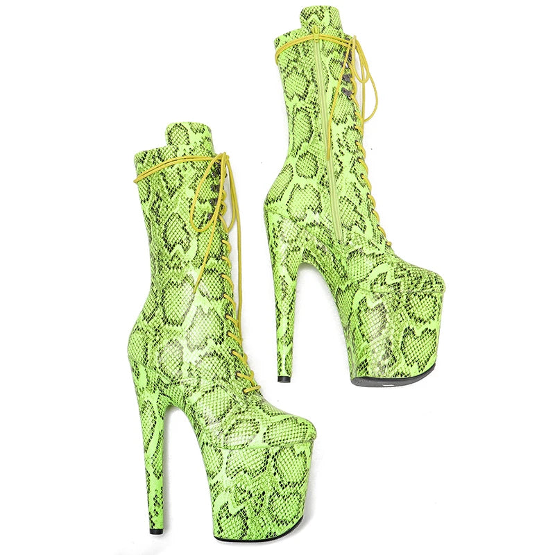 20CM/8inches Pole dancing shoes High Heel platform Boots closed toe Pole Dance boots