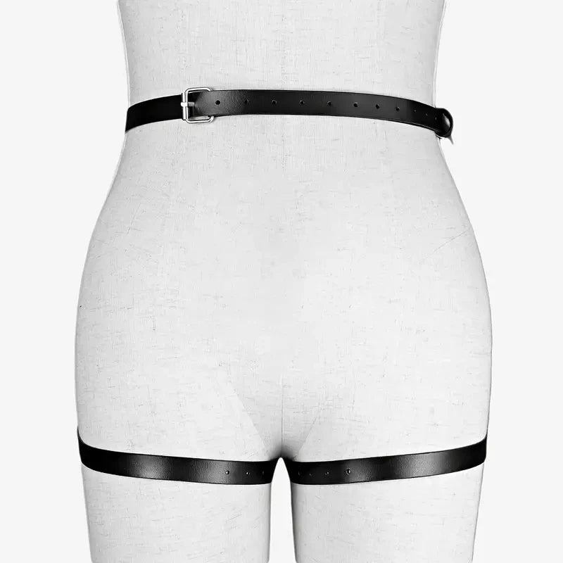 Sexy Harness Women Leather Leg Garter Sword Belts Gothic ocks Harness Handcuffs y Body Set