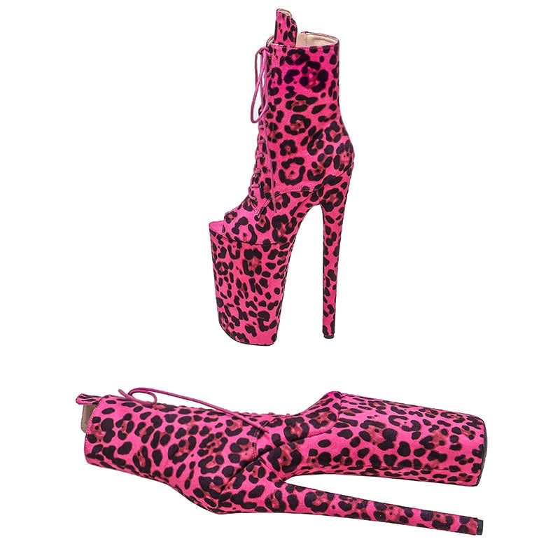 26CM/10inches ankle boots y exotic High Heel platform party open toe shoes Pole Dance boot