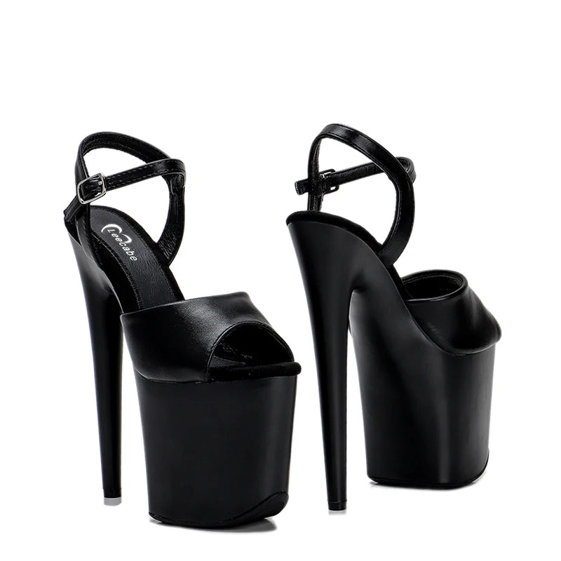 20CM/8Inch Matte PU Women's Platform Sandals party High Heels Shoes Pole Dancing Shoes