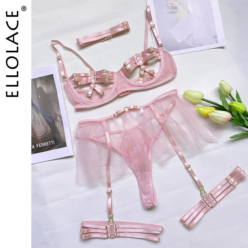 Ellolace Lingerie Porn Sissy Intimate Sexy Hot Hollow Out Female Underwear Fancy Langerie Body G-String Thongs Erotic Costumes