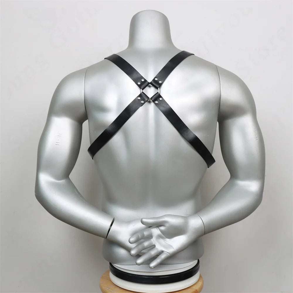 Men Harness Belts Clothing for Rave ual PULeather Chest Adjustable Body Cage Harness Lingerie