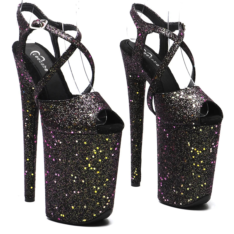23CM / 9inches Glitter fashion Platform High Heels Sandals Pole Dance shoes