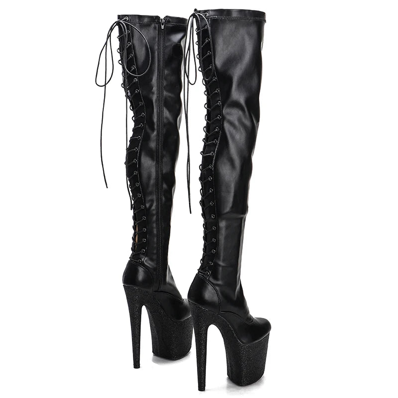 20CM/8inches Matte PU Pole dancing platform Pole Dance boots