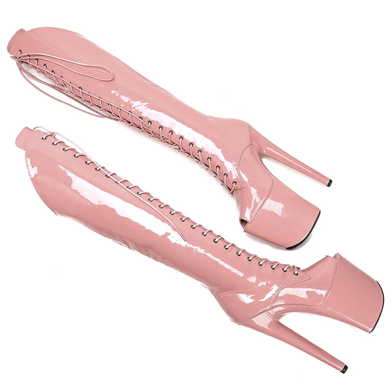 20CM/8Inch Patent Upper Platform disco party High Heels Shoes Pole Dance boot